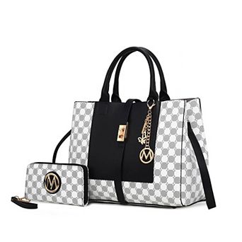 MKF Collection Yuliana Circular Print Satchel Bag with Wallet by Mia K