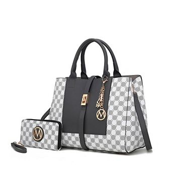 MKF Collection Yuliana Circular Print Satchel Bag with Wallet by Mia K