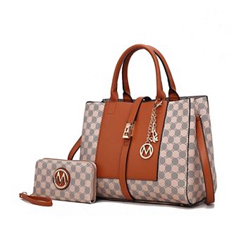 MKF Collection Yuliana Circular Print Satchel Bag with Wallet by Mia K