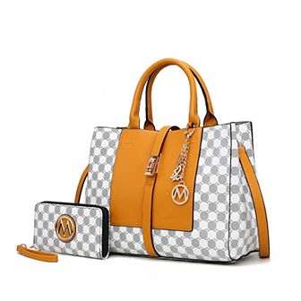 MKF Collection Yuliana Circular Print Satchel Bag with Wallet by Mia K