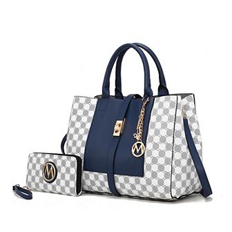 MKF Collection Yuliana Circular Print Satchel Bag with Wallet by Mia K