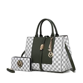 MKF Collection Yuliana Circular Print Satchel Bag with Wallet by Mia K