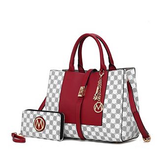 MKF Collection Yuliana Circular Print Satchel Bag with Wallet by Mia K