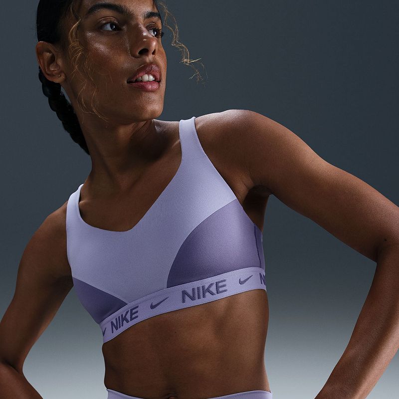 Women's Nike Indy High Support Padded Adjustable Sports Bra, Size: Medium, Purple Ice