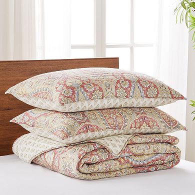 Levtex Home Emel Red Medallion Quilt Set with Shams