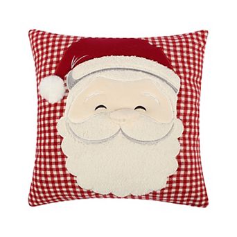 Levtex Home Peppermint Plaid Santa Applique Throw Pillow