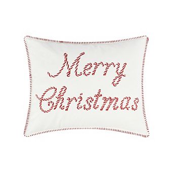 Levtex Home Peppermint Plaid Merry Christmas Rectangular Throw Pillow