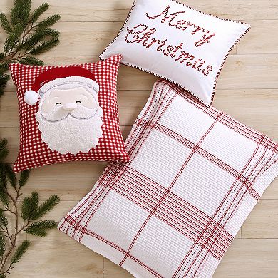 Levtex Home Peppermint Plaid Merry Christmas Rectangular Throw Pillow