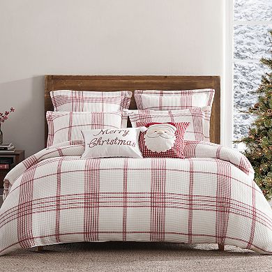 Levtex Home Peppermint Plaid Merry Christmas Rectangular Throw Pillow