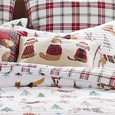Levtex Home Jingle Paws Holiday Dogs Throw Pillow