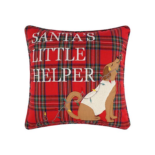 Levtex Home Jingle Paws Santa's Little Helper Holiday Dog Throw Pillow