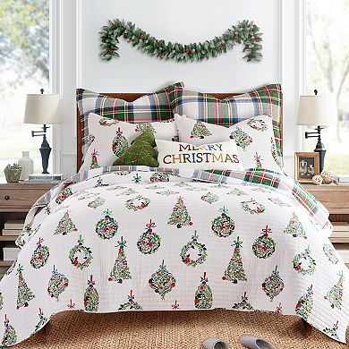 Levtex Home Festive Baubles Merry Christmas Rectangular Throw Pillow