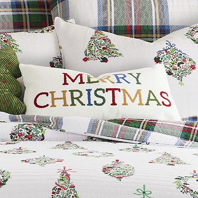 Levtex Home Festive Baubles Merry Christmas Rectangular Throw Pillow