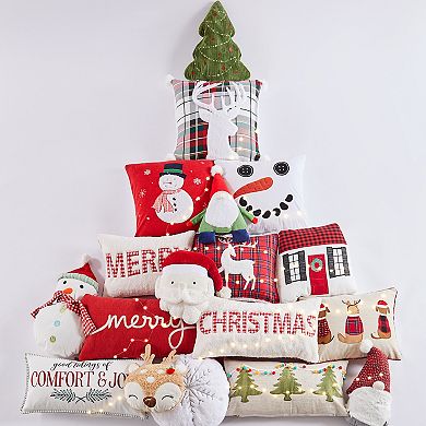 Levtex Home White Pine Snowman Applique Throw Pillow
