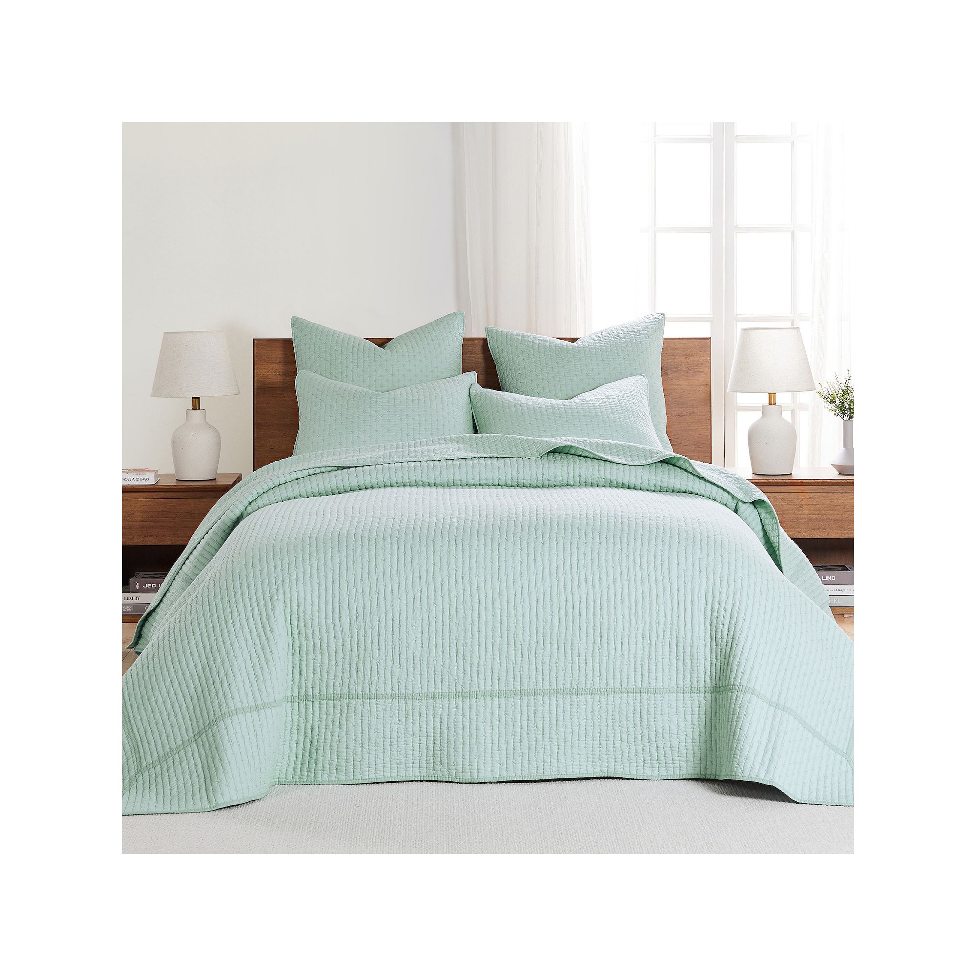Levtex Home Cross Stitch Bedspread Set, Blue Haze
