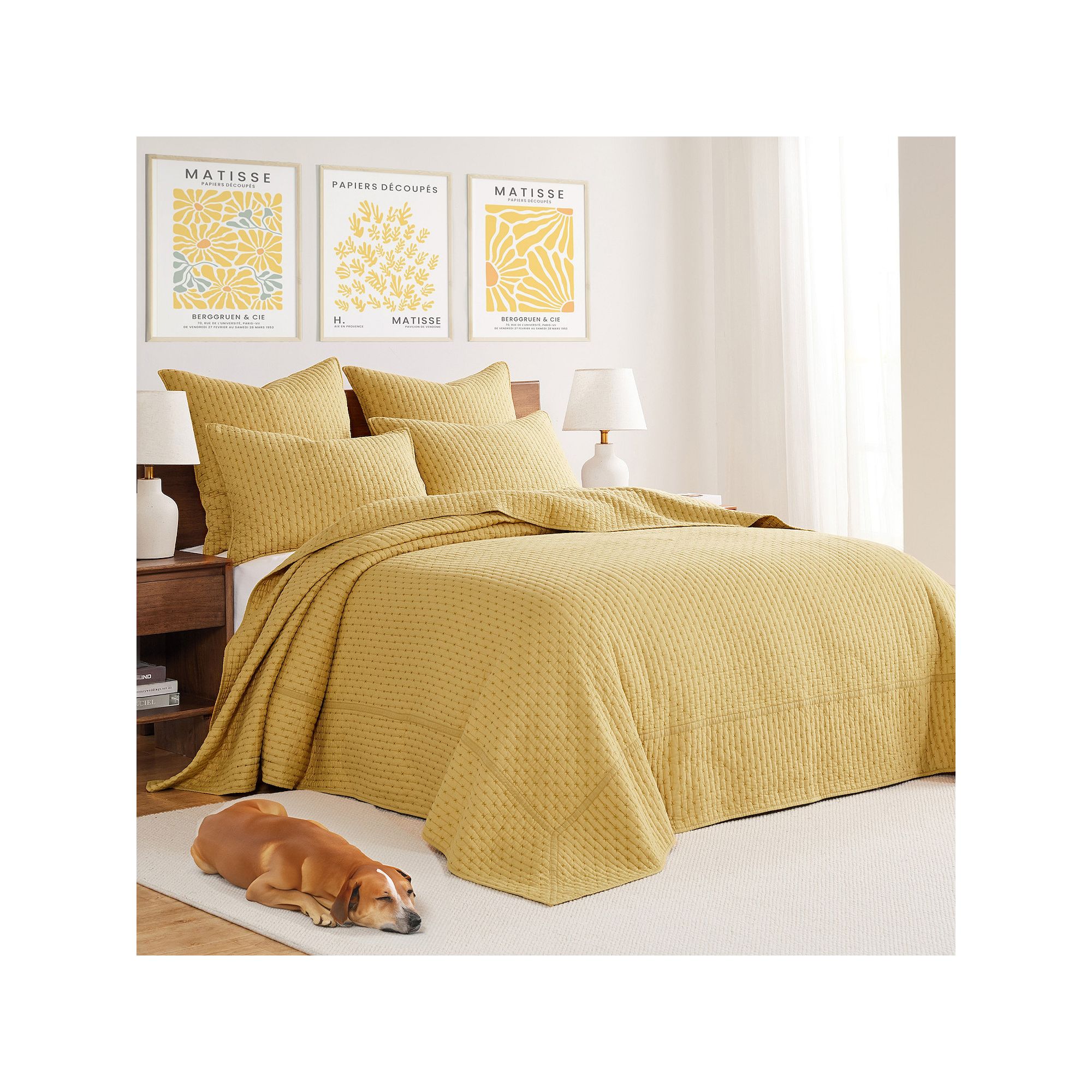 Levtex Home Cross Stitch Bedspread Set, Brown