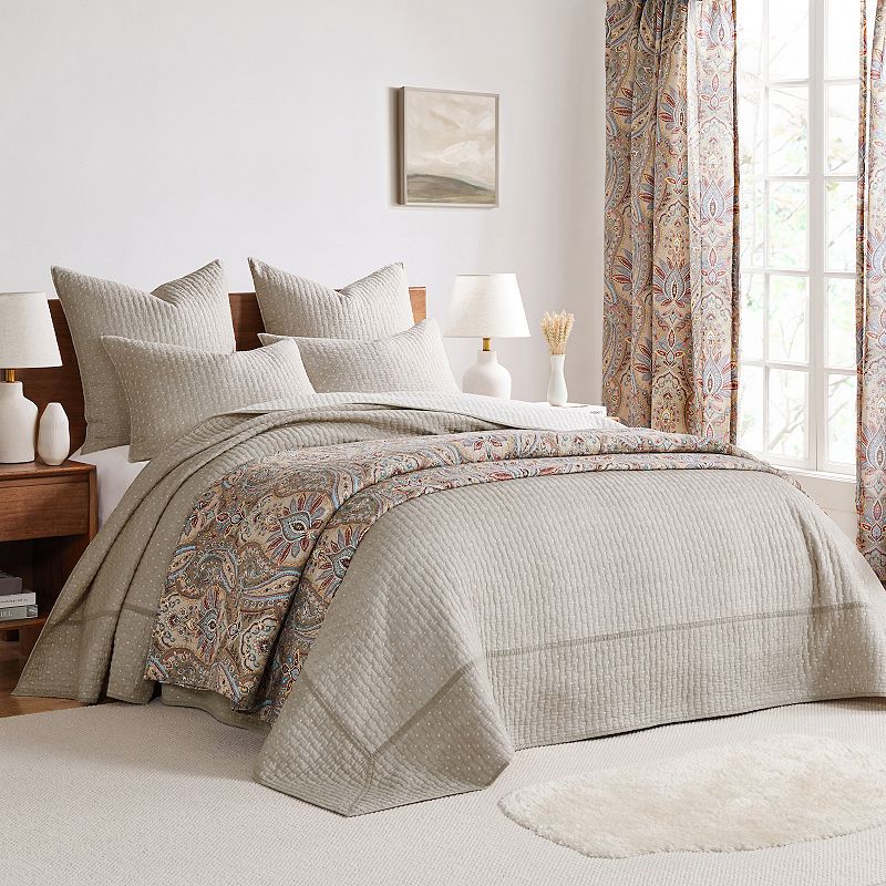 Levtex Home - Cross Stitch Bedspread Set - King Bedspread and One King Sham - Cross Stitch Pattern - Bedspread (120x104in.) and Sham (20x36in.) - Cotton