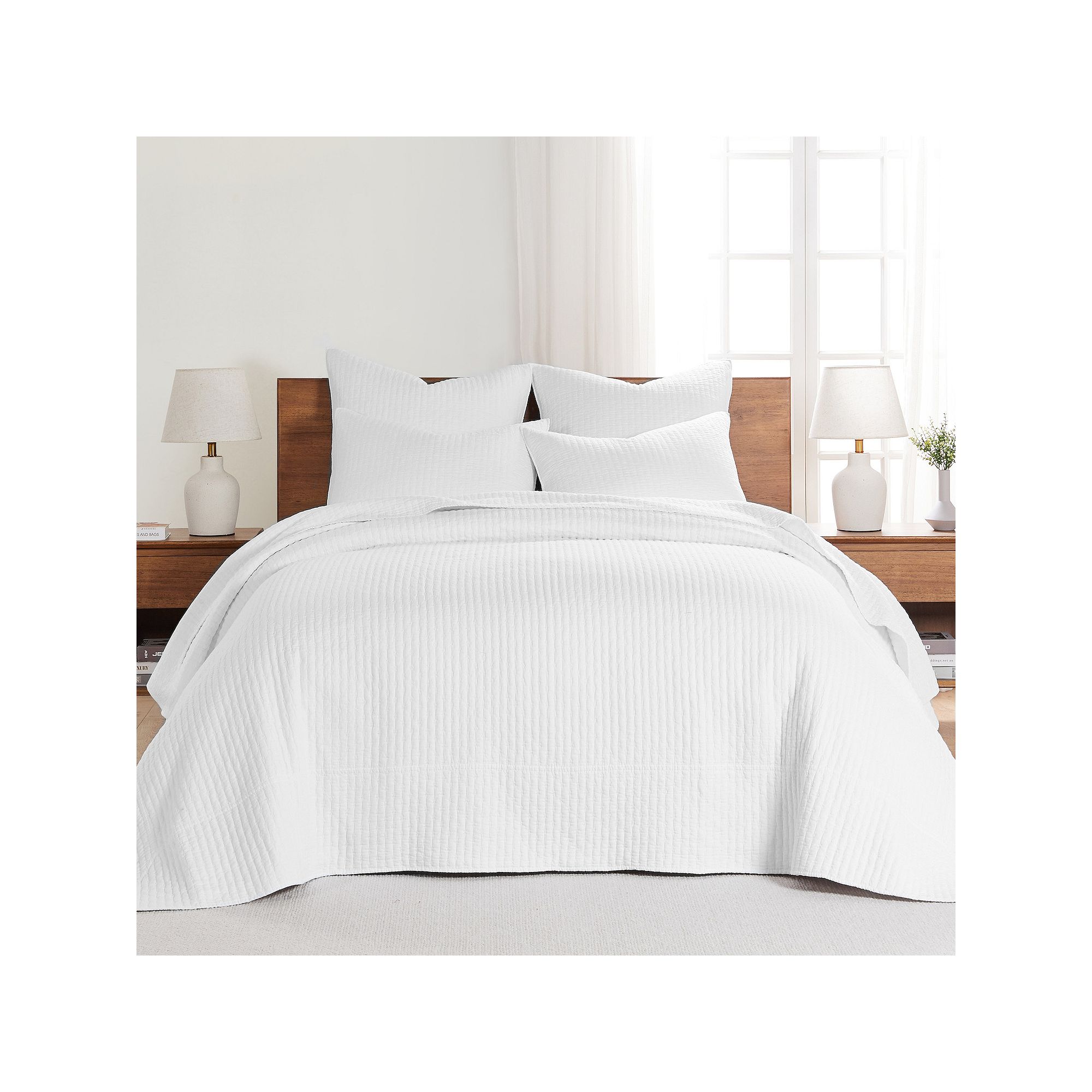 Levtex Home Cross Stitch Bedspread Set, White