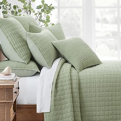 Levtex Home Mills Waffle Knit Green Throw Pillow