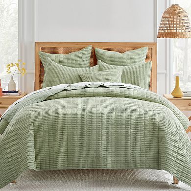 Levtex Home Mills Waffle Knit Green Throw Pillow