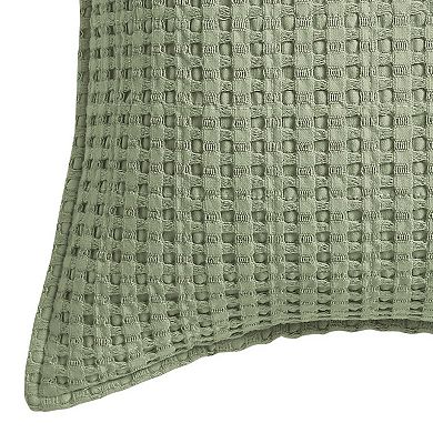 Levtex Home Mills Waffle Knit Green Throw Pillow