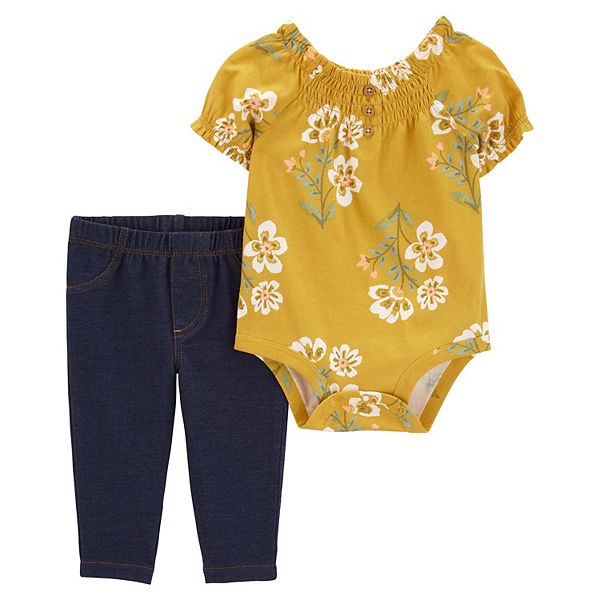 Carter's 2pc Baby Girl Purple/ Floral Soft Pants Set main image 0
