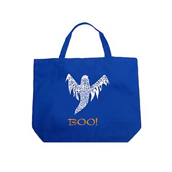 Halloween Ghost - Large Word Art Tote Bag