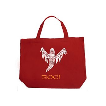 Halloween Ghost - Large Word Art Tote Bag