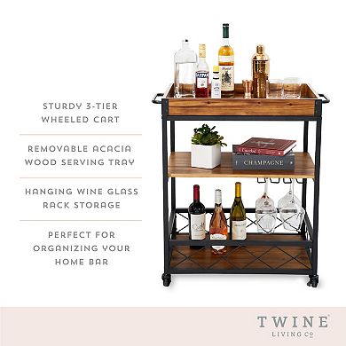 Twine Modern Manor Bar Cart Living