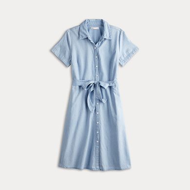 Petite Croft & Barrow® Belted Shirt Dress