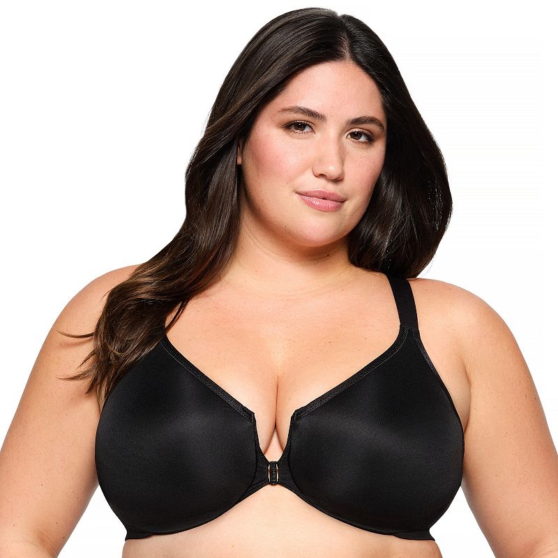 Plus Size Glamorise Wonderwire Posture Front Close Bra 9265, Women's, Size: 44 H, Black