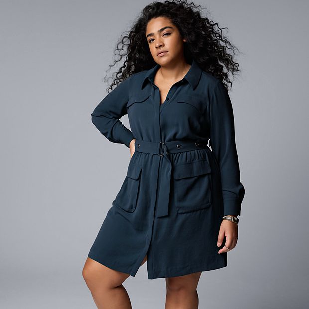 Plus Size Simply Vera Vera Wang Short Utility Dress