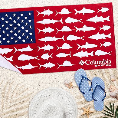 Columbia Performance Fishing Gear Fish Flag Beach Towel