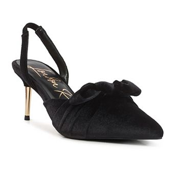 London Rag Mayfair Women's Velvet High Heeled Mule Sandals