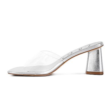 London Rag Clear Flirt Women's Clear Strap Heeled Sandals