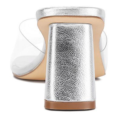 London Rag Clear Flirt Women's Clear Strap Heeled Sandals