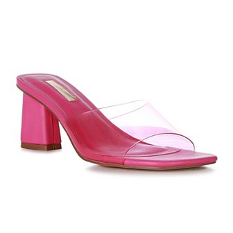 London Rag Clear Flirt Women's Clear Strap Heeled Sandals
