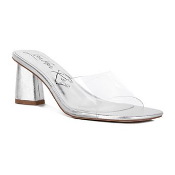 London Rag Clear Flirt Women's Clear Strap Heeled Sandals