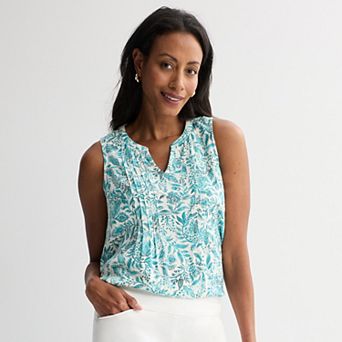 Women's Croft & Barrow® Pintuck Sleeveless Shell Top