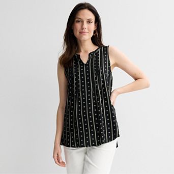 Women's Croft & Barrow® Pintuck Sleeveless Shell Top