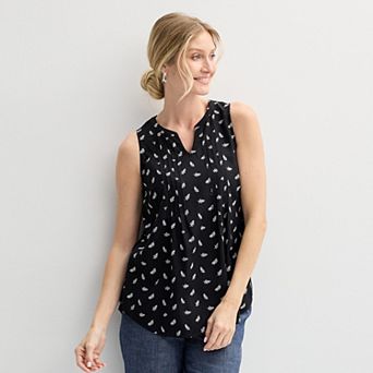 Women's Croft & Barrow® Pintuck Sleeveless Shell Top