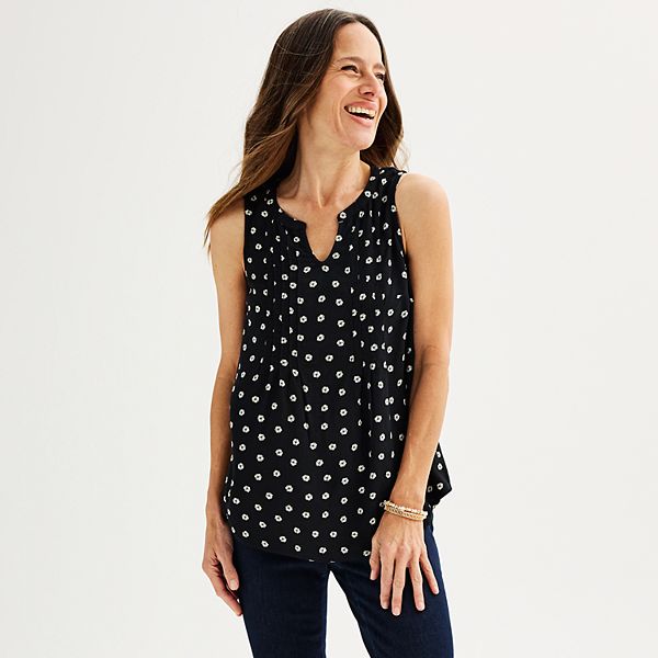 Women's Croft & Barrow® Pintuck Sleeveless Shell Top