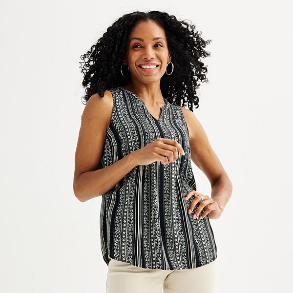 Women's Croft & Barrow® Pintuck Sleeveless Shell Top