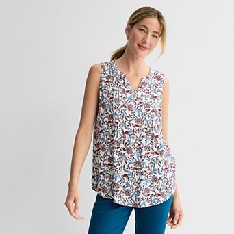 Women's Croft & Barrow® Pintuck Sleeveless Shell Top