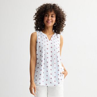 Women's Croft & Barrow® Pintuck Sleeveless Shell Top