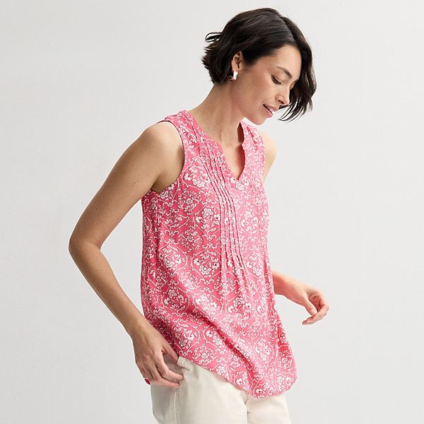 トップス sheller pointbuttonoffshoulderknit Women's Croft & Barrow® Pintuck Sleeveless Shell Top