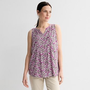 Women's Croft & Barrow® Pintuck Sleeveless Shell Top