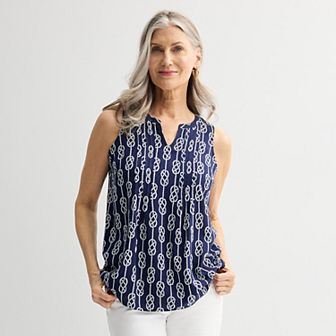 Women's Croft & Barrow® Pintuck Sleeveless Shell Top