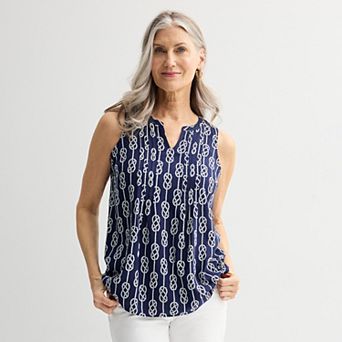 Women's Croft & Barrow® Pintuck Sleeveless Shell Top