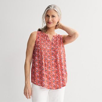 Women's Croft & Barrow® Pintuck Sleeveless Shell Top